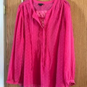 Torrid Pink Tie Front Relaxed Blouse